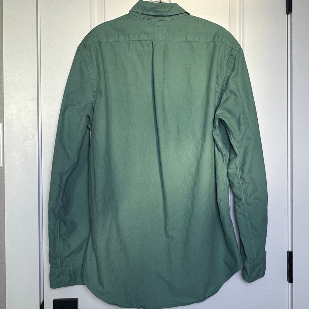 Ralph Lauren Mens Classic Fit Green Oxford Shirt Pink Pony Logo Large - Picture 3 of 8